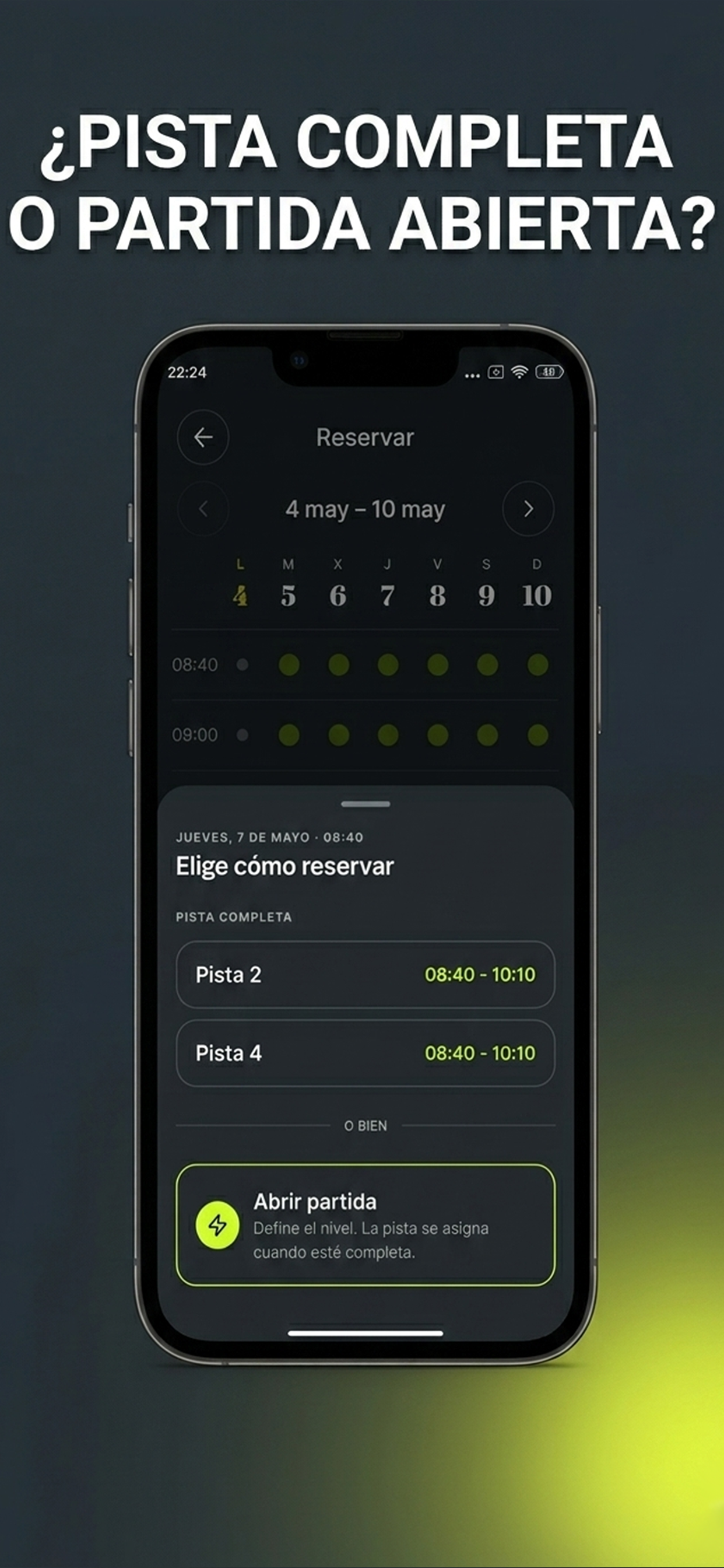 Reserva privada para jugar con amigos o pública para conocer gente